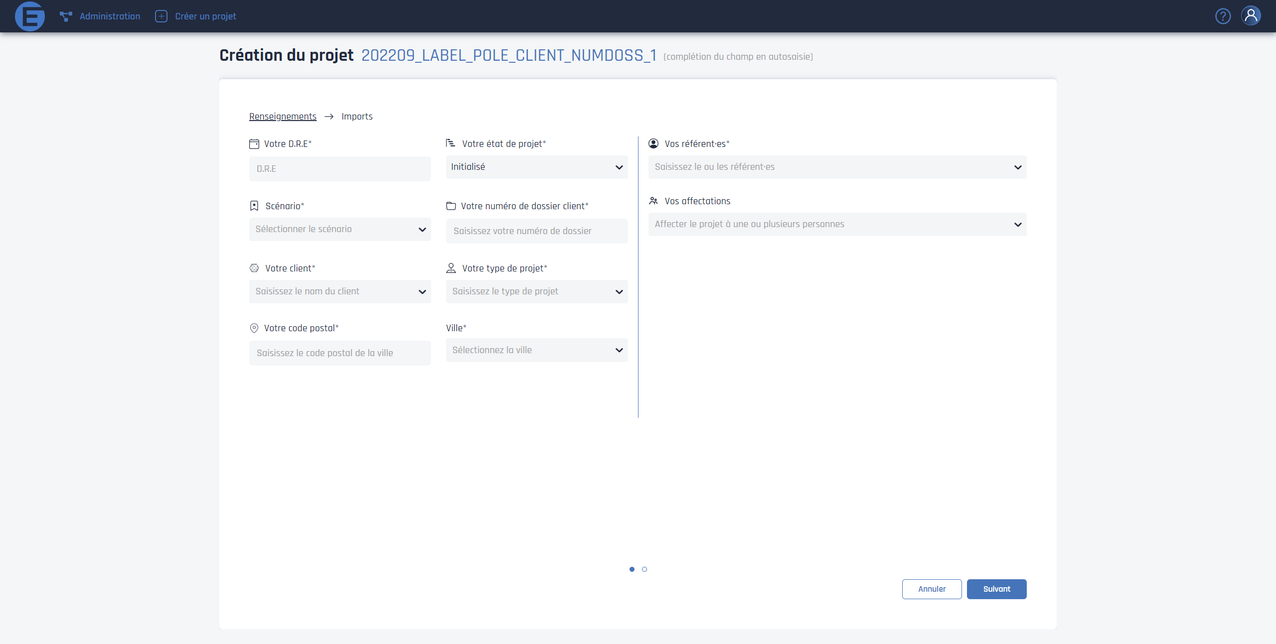 Créer un projet Créer un projet