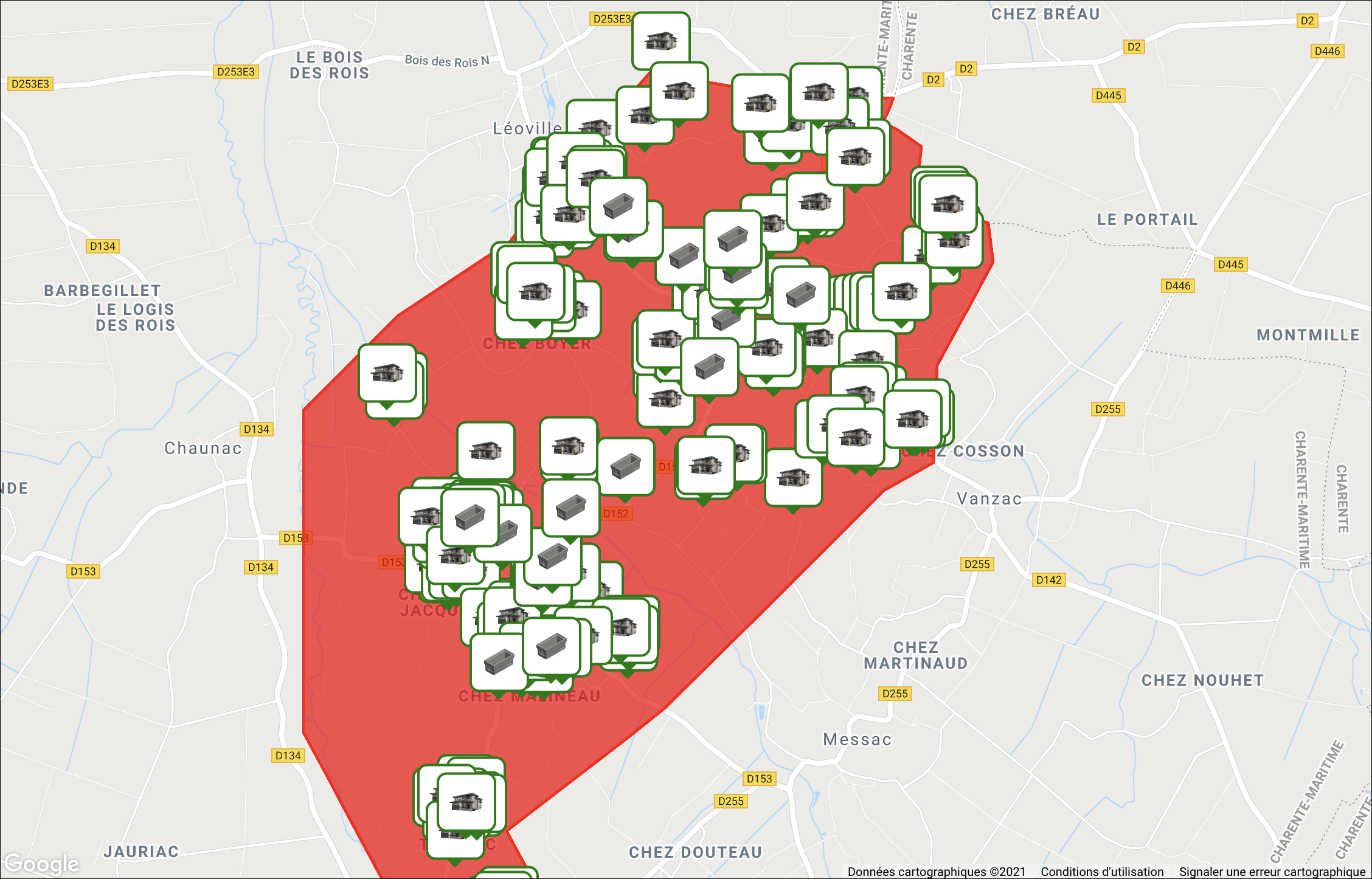 Zone d&#39;éligibilité projet