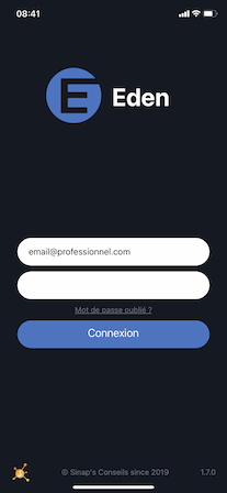 Ecran de connexion mobile